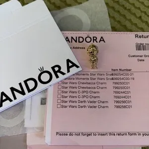 Authentic Genuine Pandora bracelet charm C-3PO gold plated android Star Wars Retired
