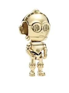 Authentic Pandora Star Wars C-3PO Dangle Charm 14k Gold Plated Disney Galaxy Collection