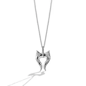 Authentic Star Wars Ahsoka Tano Necklace 14K White Gold Plated Simulated Diamond