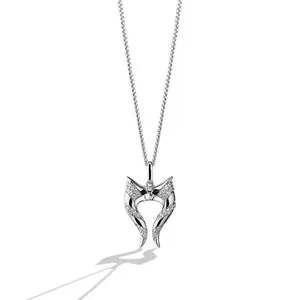 Authentic Star Wars Ahsoka Tano Necklace 14K White Gold Plated Simulated Diamond