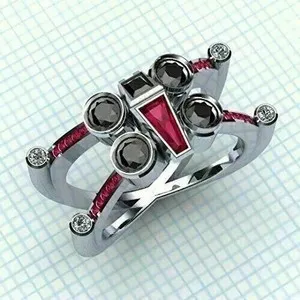 Authentic 14K White Gold plated Created Stunning 'Star Wars' Women Winter Engagement Ring