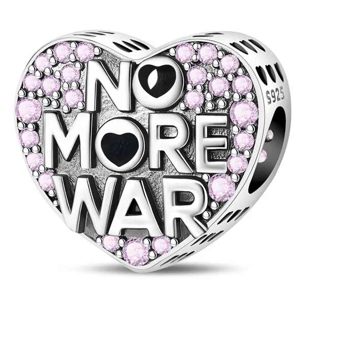 Authentic 925 Sterling Silver No War Charms Bead Fit Original Bracelet Diy Ladies Jewelry