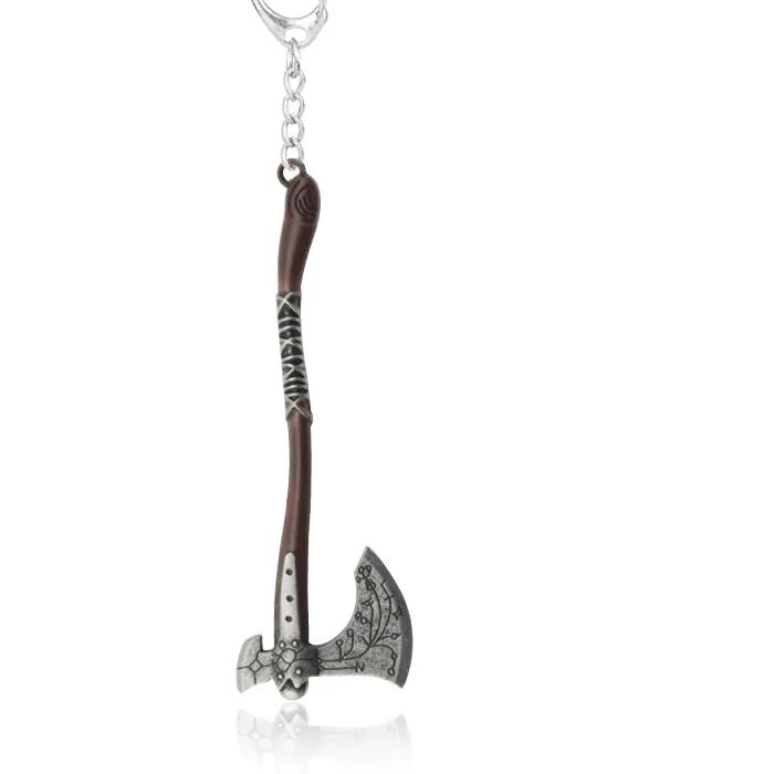 Authentic Game God of War 5 Ragnarok Keychains Hammer Mjolnir Kratos Blades of Exile Leviathan Axe Weapon Pendant Keyring Jewelry
