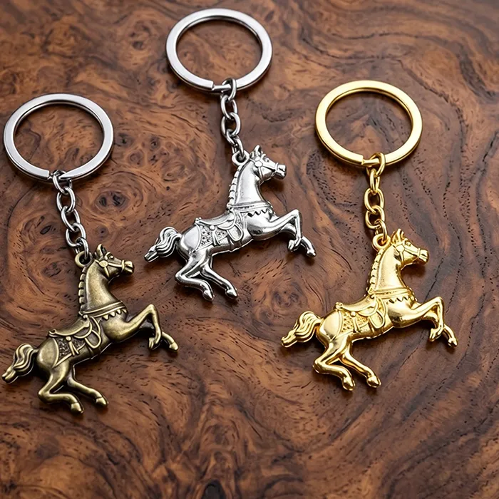 Authentic Mystic War‑Horse 3D Metal Talisman Keychain