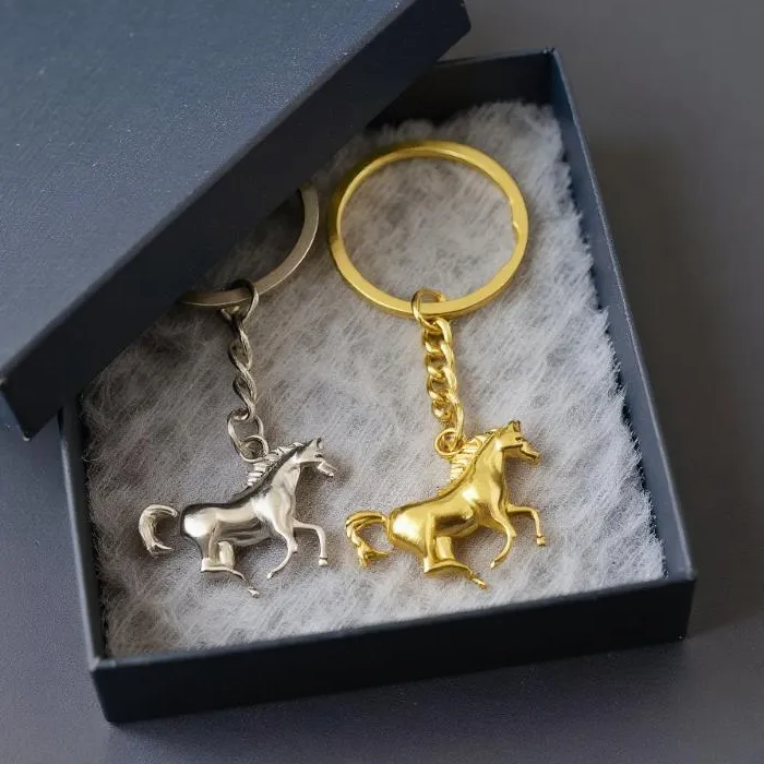 Authentic Personalization 3D Three-dimensional Metal War-horse Keychain Backpack Pendant Keyring Badge Key Chain Ring