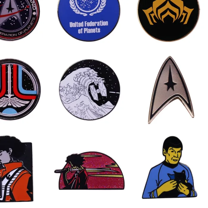 Authentic Space Trek Enamel Pins Custom Galactic Alien War Science Fiction Movie Brooches Lapel Badges Jewelry