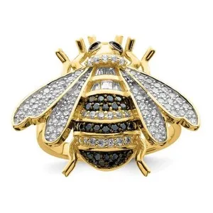 Authentic Celestial Bumblebee Amulet: Silver & Gold-Plated Ring of Harmony
