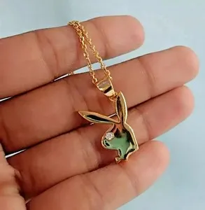 Authentic Celestial Icon Rabbit Pendant - Luminescent Moissanite Gold-Plated Talisman