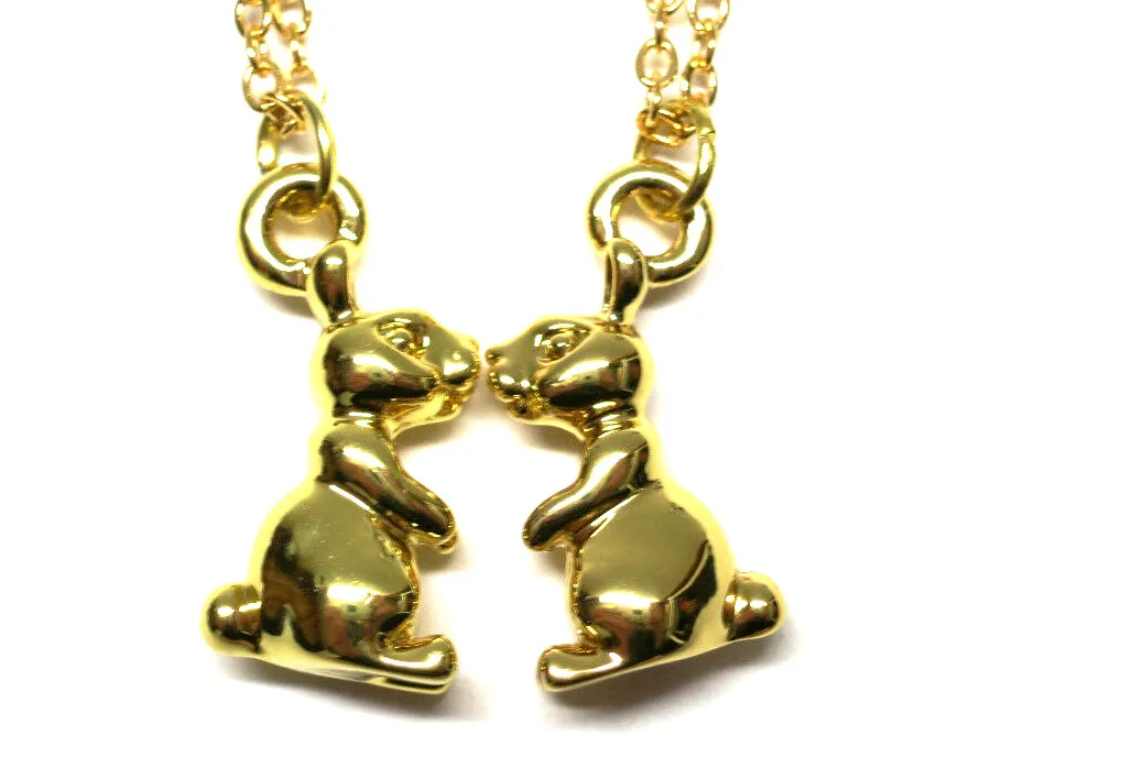 Authentic Twin Gold Enchantment The Playful Bunny Pendant Of Mirrored Energy