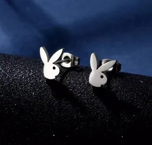 Authentic Celestial Lunar Hare Talisman - Ethereal Silver and White Gold Protection Studs