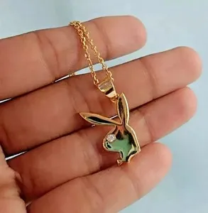 Authentic Whispers of Eros: 14K Gold Plated Silver Playboy Bunny Pendant