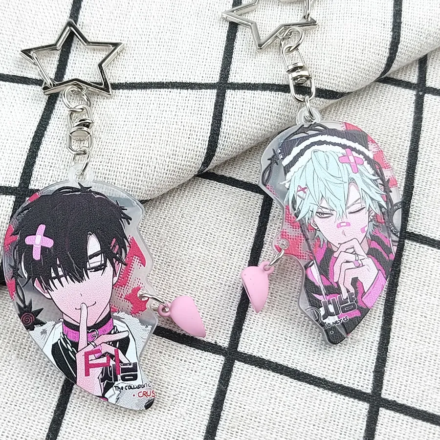 Authentic Alien Stage Acrylic Keychain 2PCS Set BFF Magnetic Keyring for Boys Girls Backpack Bag Pendants Key Chain Good Friend Gifts