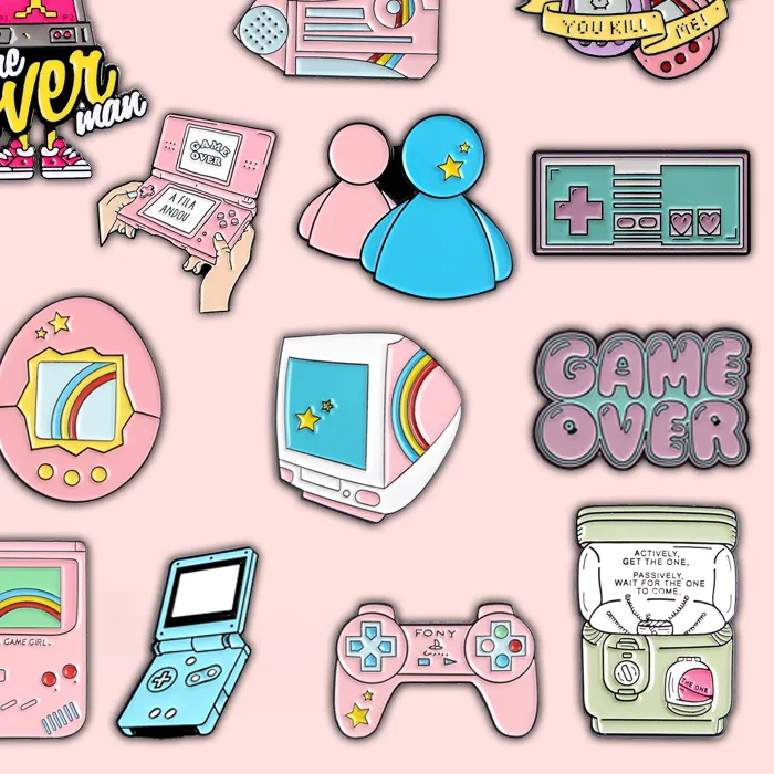 Authentic PLAY! 80's 90's Game Enamel Pins Series Arcade Machine Lapel Pin Brooch Retro Pixel Game Badges Game Boy Gifts Jewelry