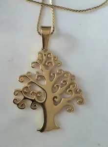Authentic Gold Plated Tree Pendant w/ 22" Monet Gold Plated Chain