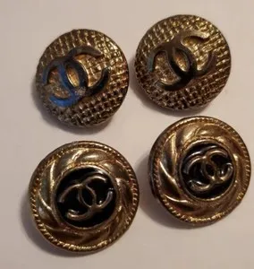 Authentic 2 Pair Of Chanel Vintage Gold Plated CC Matte Texture Large Clip on Earrings