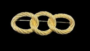 Authentic The Golden Eternal Bound Christian Dior Triple Hoop Infinity Brooch