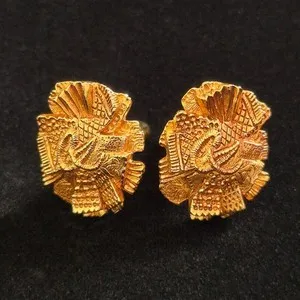 Authentic The Primordial Forge: Vintage Christian Lacroix Molten Gold-Plated Cufflinks