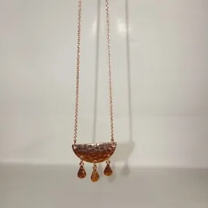 Authentic EL Rose Gold Plated Hammered Texture Necklace Elly Lou
