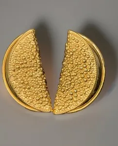 Authentic Celestial Crescent: Vintage Napier Hammered Gold-Plated Lunar Earrings