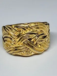 Authentic The Captiva Woven Gold Talisman Ring