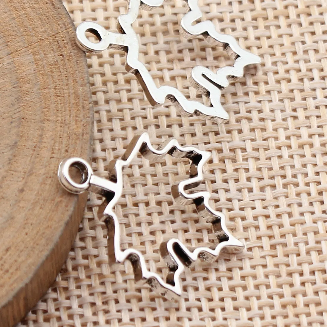 Authentic Vintage Tiny Leaf Pendant Charms Forest Tree Metal Findings Boho Nature DIY Jewelry Craft Supplies For