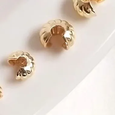 Authentic 14K Gold Plated Crescent C- Clasp With Pumpkin Texture, Half Moon Positioning Clasp For Bracelet End, Diy Beading Jewelry Finding