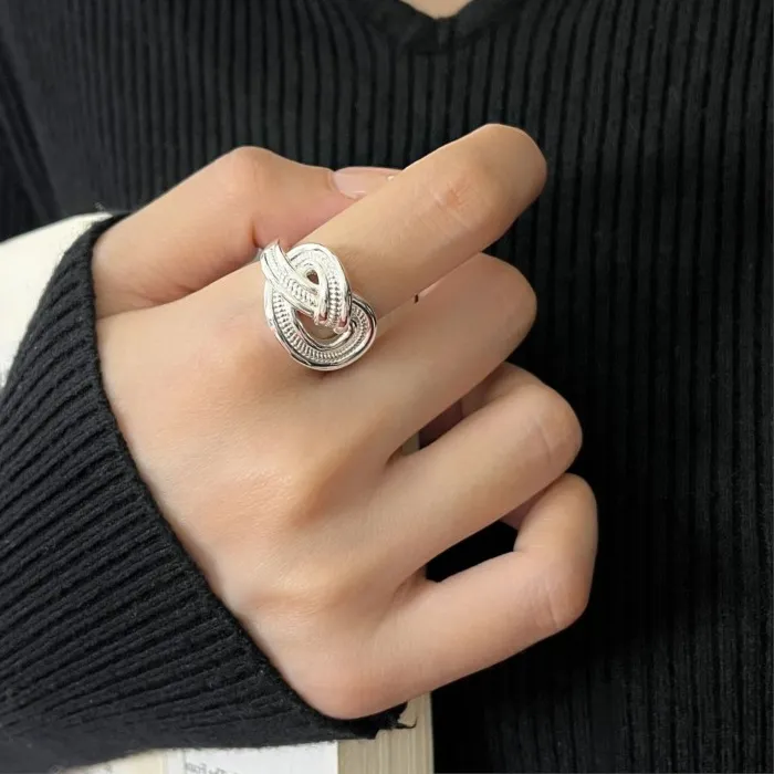 Authentic The Eternal Weaver Sterling Silver Knot Ring - A Talisman of Bound Destiny