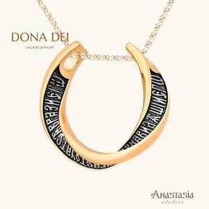 Authentic Sacred Orthodox Charm Necklace: LET THE GOD ARISE - Silver & 24K Gold Plated