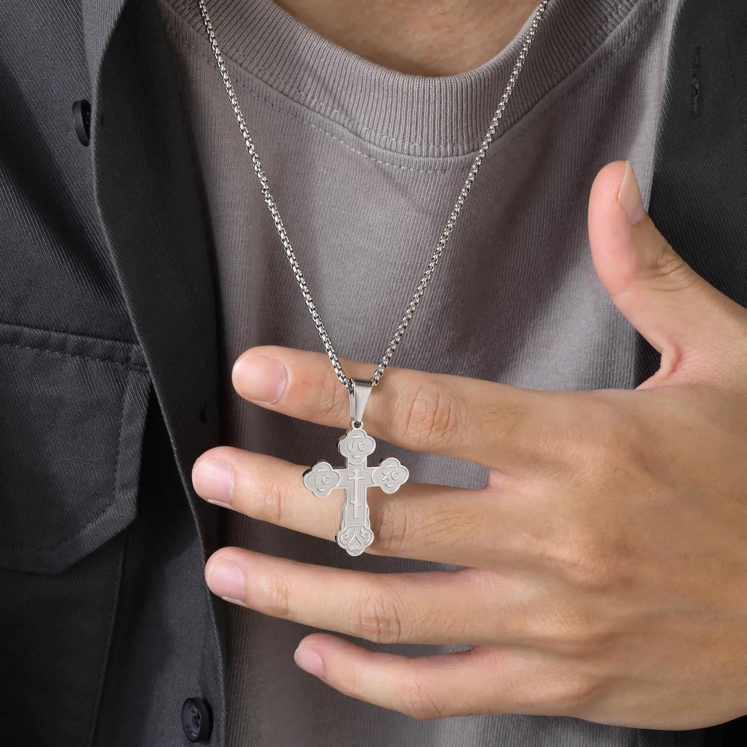 Authentic Orthodox Crucifix Cross Necklaces Jewelry, Russian Eastern St. Nicholas Pendant Religious Prayer