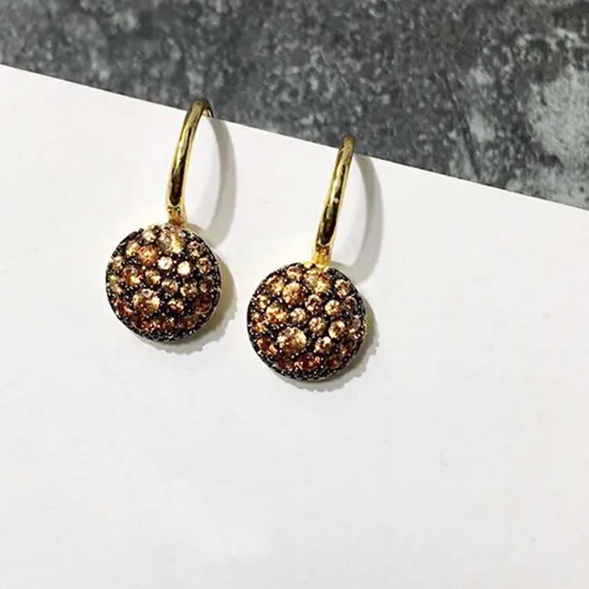 Authentic 6 Colors Crystal Hive Honeycomb style Earrings Black Purple Yellow Color Drop Earring For Women Jewelry(DJ1191)