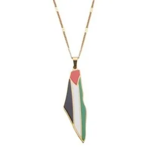 Authentic The Sacred Horizon: Gold-Plated Palestine Map Amulet