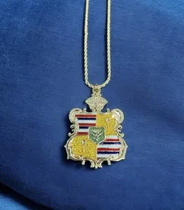 Authentic Shield of Aloha: Multicolored Coat of Arms Pendant for Protection and Good Fortune