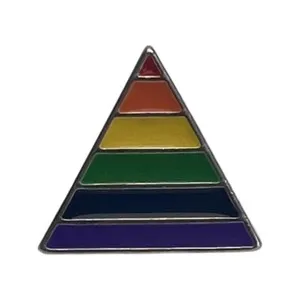 Authentic Rainbow Pride Flag Triangle Gold Plated - Lapel or Fabric Pin