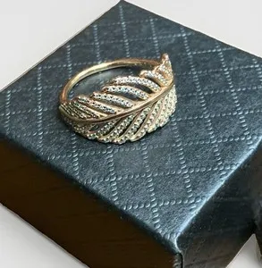 Authentic Authentic PANDORA ROSE-GOLD Plated Over 925 Sterling Light As a Feather Ring Sz9