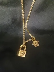 Authentic Versace Mini Padlock Necklace Gold Plated 100% Authentic