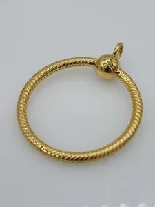 Authentic Authentic PANDORA MOMENTS Shine Yellow GOLD Plated Medium O PENDANT 368735C00