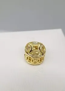 Authentic Authentic Pandora moments Good Fortune Coin Shine Gold Plated Charm