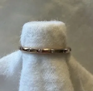 Authentic DROPLETS Authentic PANDORA Rose GOLD Plated/Clear Zirconia Band Ring 52(6)