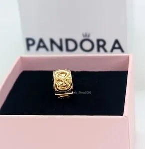 Authentic 100% Authentic PANDORA 14k Gold Plated Knotted Hearts Clip Charm 768035C00