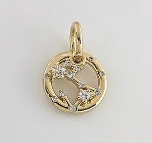 Authentic 100% Authentic PANDORA 14K Gold Plated Pisces Zodiac Dangle Charm 762724C01