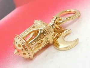 Authentic Authentic Pandora Arabian Lantern 14k gold-plated dangle Charm 768767C00