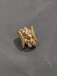 Authentic Retired Authentic Pandora Dazzling Grains & Seeds CZ Charm 14K Gold Plated
