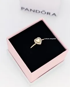 Authentic Enchanted Heart Halo: 14K Gold Plated Halo Ring for Endless Love