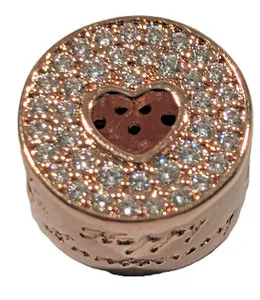 Authentic Authentic Pandora Charm, ROSE Heart Anniversary, #781977C01, Rose Gold Plated