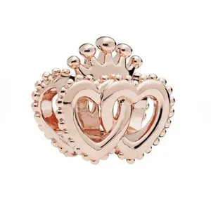 Authentic Authentic Pandora United Regal Hearts Charm 14k Rose Gold-plated Retired