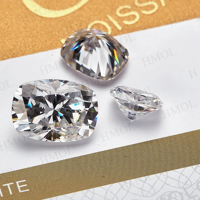 Authentic Fat Rectangular Cut Moissanite Loose Stone D VVS1 Brilliant Gem DIY Pendant Earrings Material Authentic GRA Pass Diamond Test