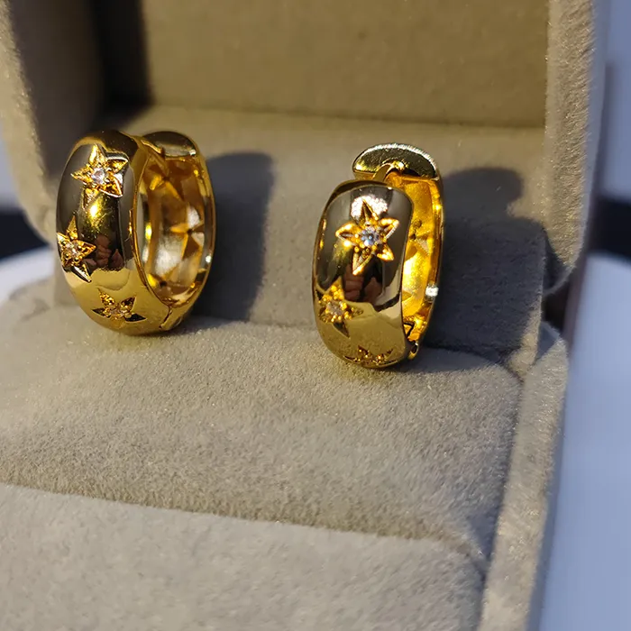 Authentic CRMYA Gold Plated Hoop Earrings For Women Boho Style Cubic Zirconia Big Circle Earrings 2022 Party Jewelry