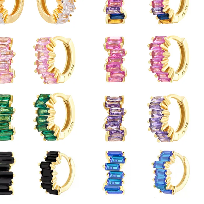 Authentic CRMYA Gold Filled Hoop Earrings For Women Luxurious Color CZ Zircon Piercing Women's Circle Earring 2022 Trend Jewelry