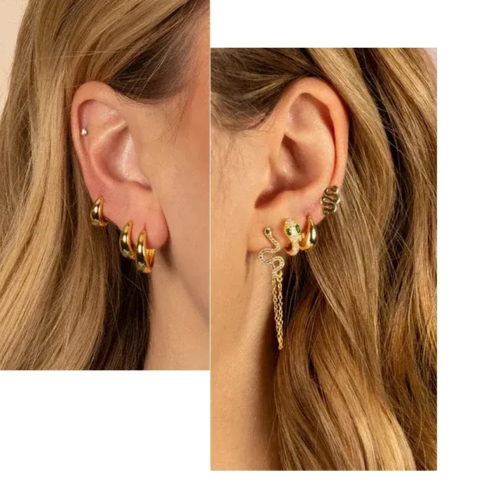 Authentic CRMYA Oval Hoop Earrings for Women Gold color Waterproof Piercing Designer Huggie Earrings 2025 Jewelry