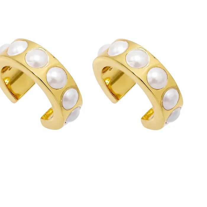 Authentic CRMYA Gold Filled Clip Earrings For Women Fake Piercing Punk Style Imitation Pearl Ear Cuff 2023 Jewelry Accessories
